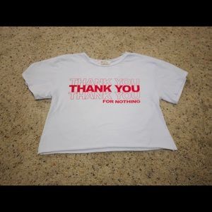 Cropped white tee by French pastry